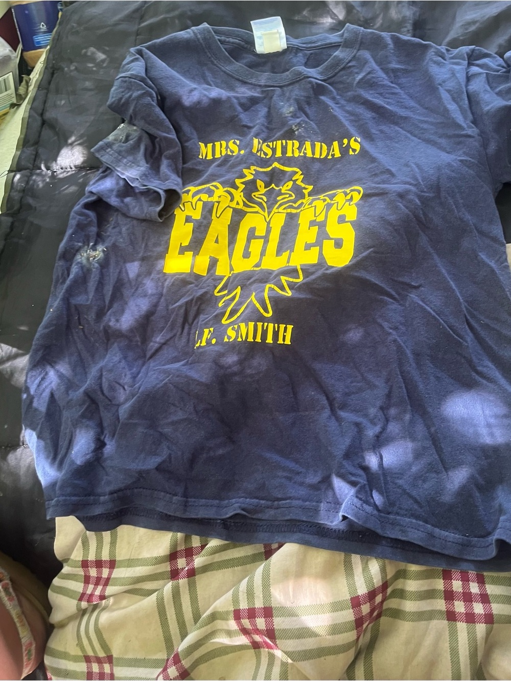 Eagles Graphic Tee - Navy with Yellow Print